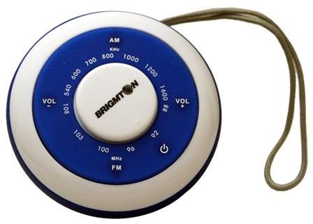 Radio para el baño Brigmton BT-40 · Radio AM-FM resistente a salpicaduras · Música, noticias y entretenimiento en la ducha