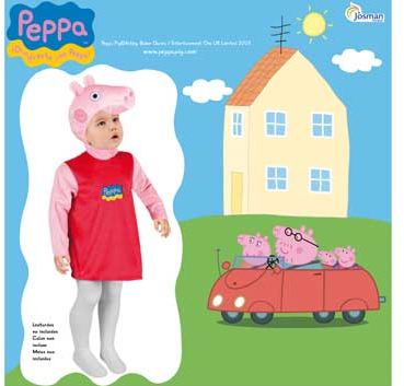 Disfraz Josman Peppa Pig incluye percha y bolsa