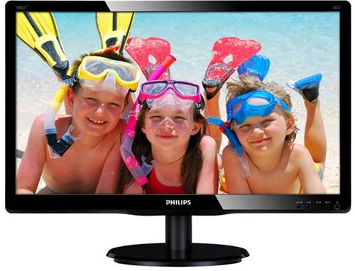 Philips V-line 196V4LAB2 - Monitor LED - 18.5" - 1366 x 768 - 200 cd/m2 - 600:1 - 10000000:1 (dinámico) - 5 ms - DVI-D, VGA - altavoces - negro con textura, negro brillante