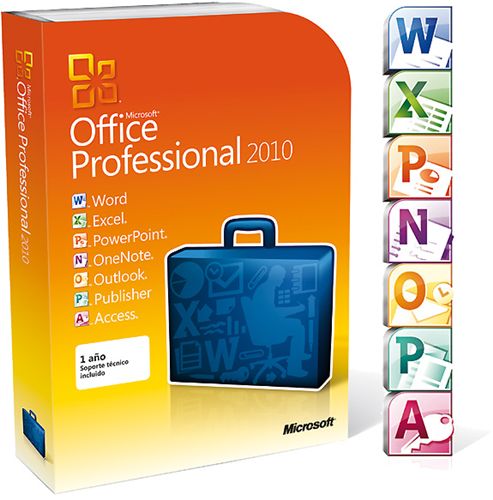 Microsoft Office Professional 2010 - Licencia - 1 PC - PKC (Product Key Card) - Win - Español // Incluye Microsoft Access, Publisher, Excel, Outlook, Powerpoint, Word, OneNote