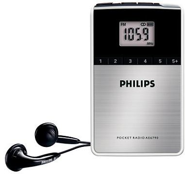 Radio digital Philips AE6790 en cualquier parte con 20 emisoras de radio presintonizadas - Radio FM / OM
