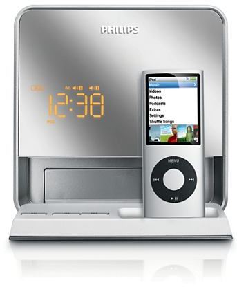 Radio reloj despertador Philips DC190 sistema docking despiértate con tus canciones favoritas del iPod y de la radio - Radio FM