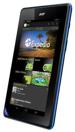 Acer ICONIA B1-A71 - Tableta - Android 4.1 - MTK8317T Dual-Core / 1.2 GHz - 8 GB SSD - 7" TFT 1024x600 - cámara frontal - Ranura para microSD - Micro USB - Wi-Fi - Bluetooth - GPS - Negro