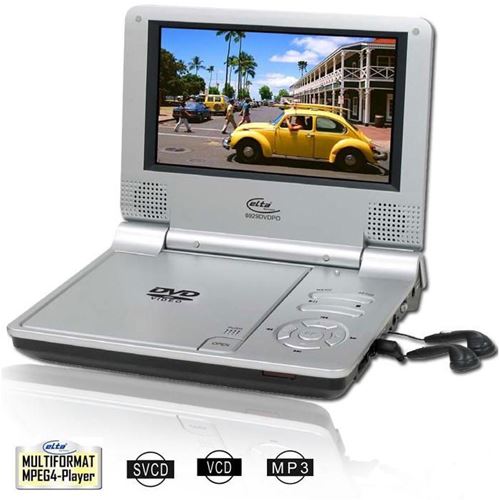 Elta DVD-TV con pantalla de 7"LCD - 17,64 cm (diagonal) - Multimedia - DVD Doble Capa DVD +R - 4:3 / 16:9 - Mando a distancia - Plata