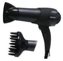 SECADOR DE PELO JOCCA 6524 - Difusor, golpe de frío, 2 temperaturas, 2 velocidades, 2000W, negro