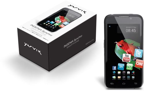Teléfono Móvil Libre Yarvik Ingenia Synchro 4.5" Smartphone - Dual SIM - Android 4.0.4 - IPS qHD Multi-Táctil - Cortex A9 DC 1.0 Ghz - 1 GB RAM - 4 GB Nand Flash - 8 Mpx - Micro USB - 2100 mAh - Negro