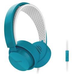 Philips Cascos/Auriculares y micrófono con Cable SHL5205BL - Banda asombrosamente ligera con almohadillas autoajustables con aislamiento del ruido garantiza un ajuste y una comodidad perfectos - Azul