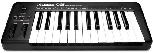 Teclado controlador Alesis Q25 USB/MIDI de 25 teclas.