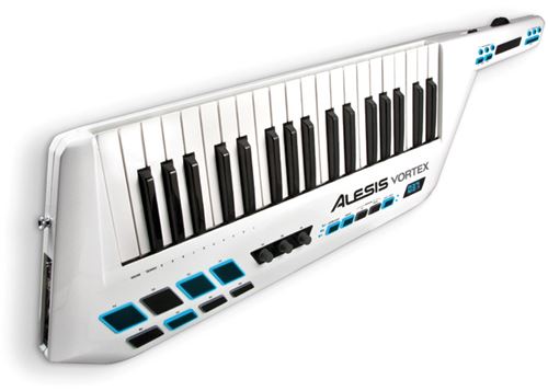 Controlador Keytar Alesis VORTEX USB/MIDI con acelerómetro y 37 teclas sensibles a la velocidad, aftertouch, cinta táctil asignable MIDI, sustain y botones de octava en el mástil.