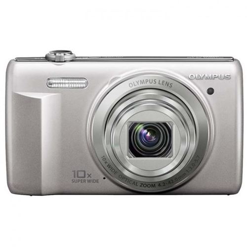 Cámara digital Olympus VR-340 + Funda neopreno + SD 8 GB - Grabación HD 720p - 16.0 Megapíxel - Pantalla LCD 3" - Zoom Óptico 10X (Superangular) - Gris