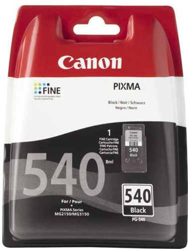 Canon PG-540 - Cartucho de impresión - 1 x negro - ampolla con seguridad - para PIXMA MG2250, MG3150, MG3250, MG4150, MG4250, MX375, MX395, MX435, MX455, MX515, MX525
