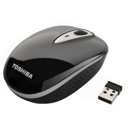 Toshiba Wireless Mouse R300 - Ratón - óptico - 4 botones - inalámbrico - 2.4 GHz - receptor inalámbrico USB - Negro - Portégé R930; SatelliteC855,C870,P875; Satellite Pro C870,L850; Tecra R940,R950