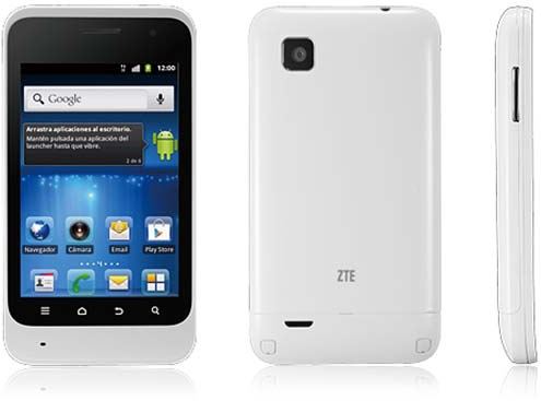 Teléfono Móvil Libre ZTE Kis - 3G - MSM7225 800MHz - TFT WVGA 3.5" Táctil 480x320 - Android™ 2.3 - 256 MB RAM - 512 MB ROM - 3.2 MP - Slot microSD - Bluetooth - Wi-Fi - GPS - Blanco - 1400mAh
