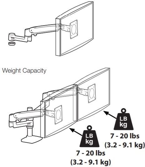 Ergotron 98-130-216 LX Extension and Collar Kit